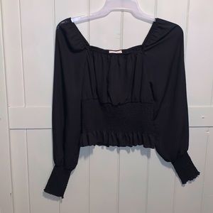 Ultra Flirt- Black, Elastic Boat Neck/ Elastic, Chiffon- Size Small- NWOT